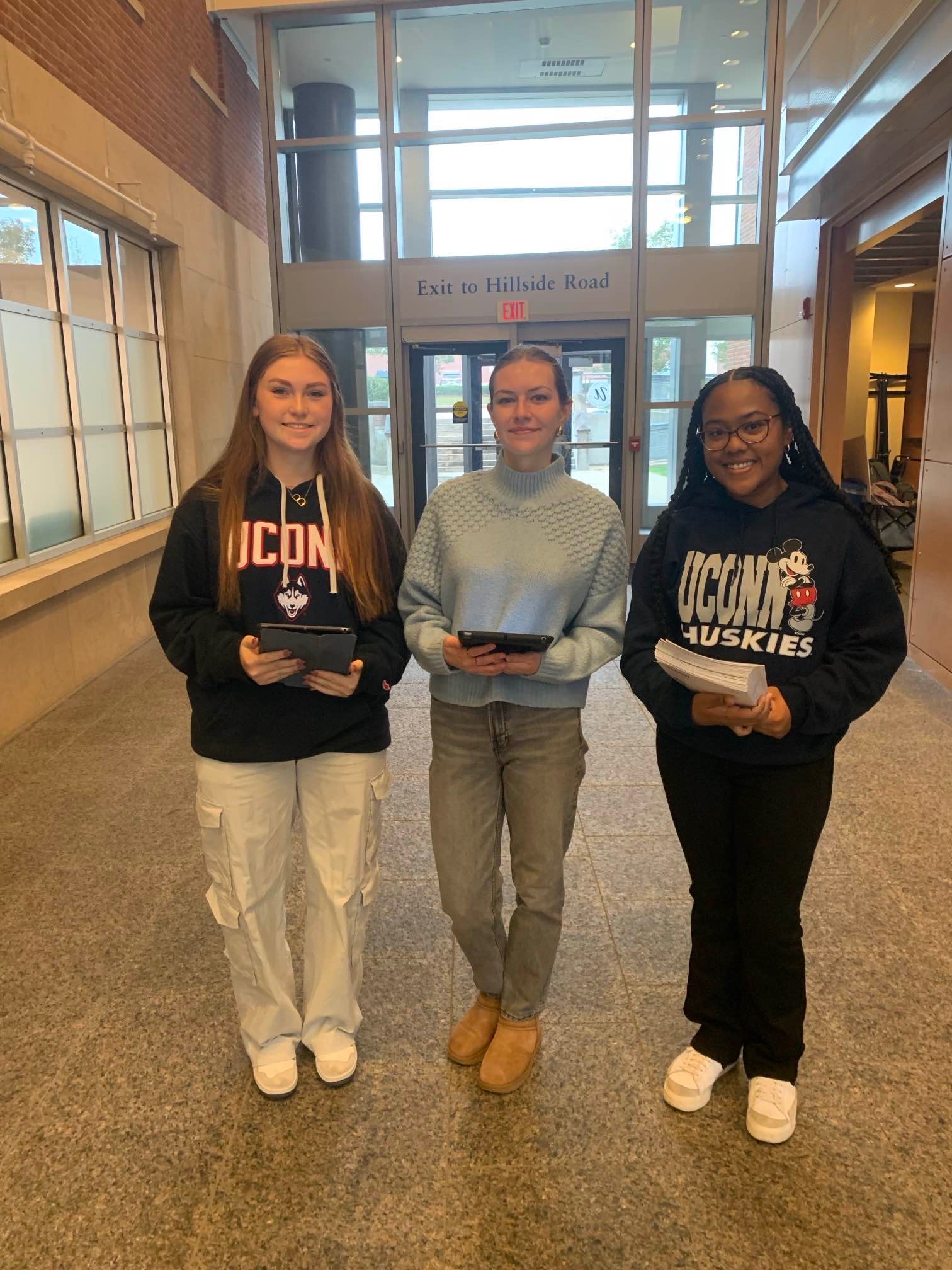 student's checking in